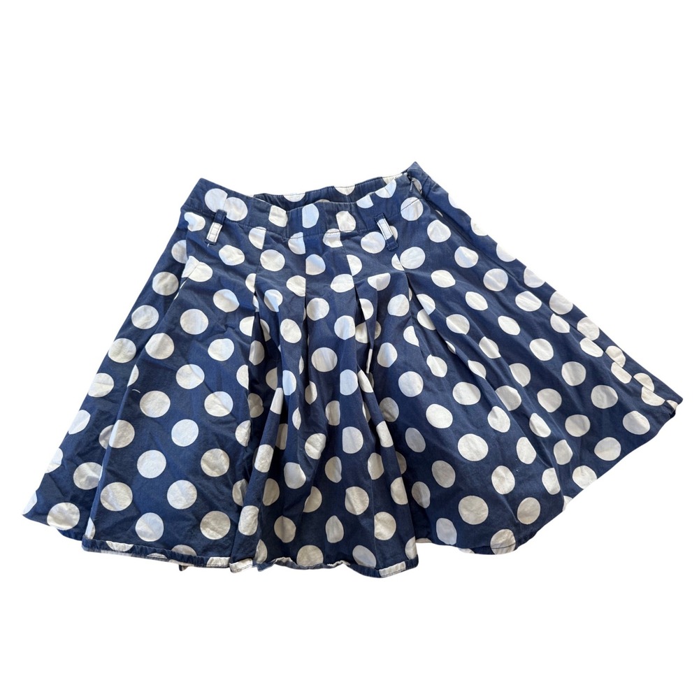 Mini Boden‎ navy blue and white polka dot skirt youth